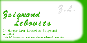 zsigmond lebovits business card